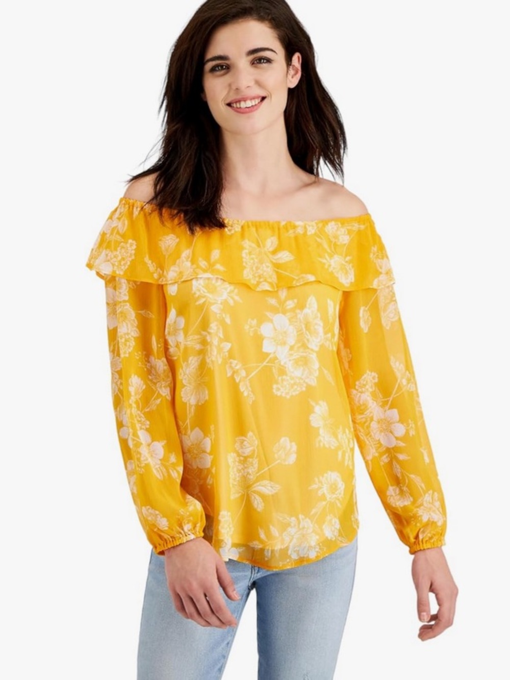Willow Drive | Off-Shoulder Yellow Floral Blouse